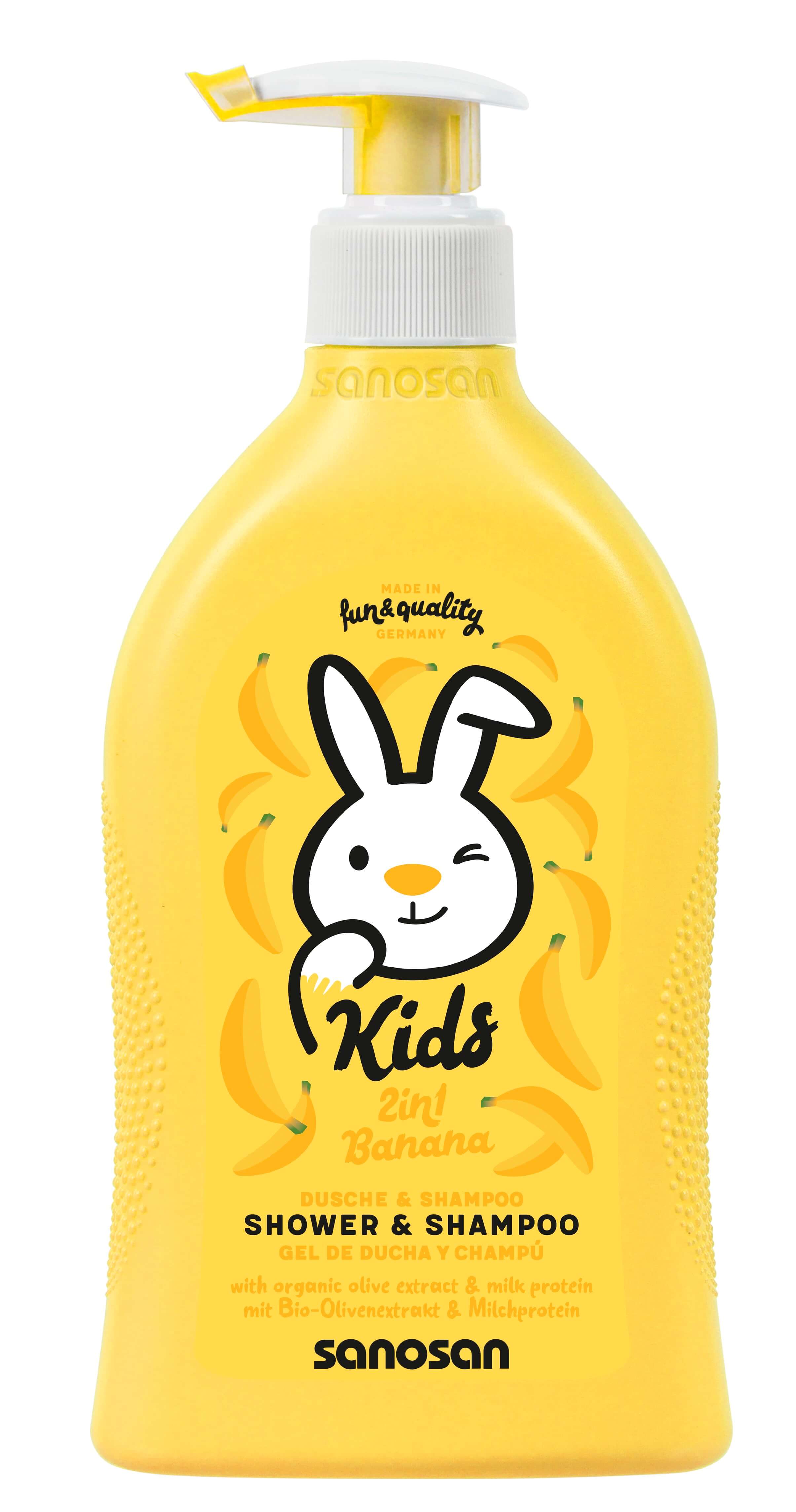 Sanosan Kids Gel Dus & Sampon cu aroma banane  400ml