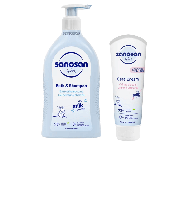 Sanosan Pachet Baby Spumant & Sampon 400 ml + Crema Hidratanta 100ml