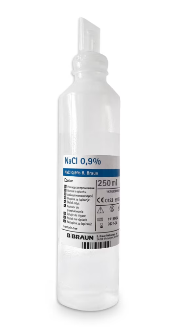 Solutie salina sterila NaCl 0.9% pentru irigare 250 ml