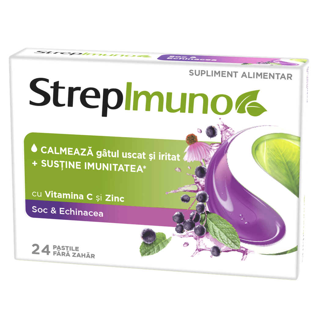 Strepimuno soc si echinacea 24 comprimate de supt