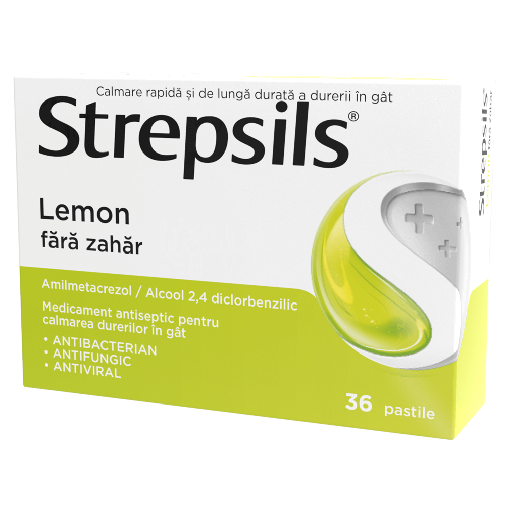 Strepsils lemon fara zahara 36 comprimate Reckitt Benckiser