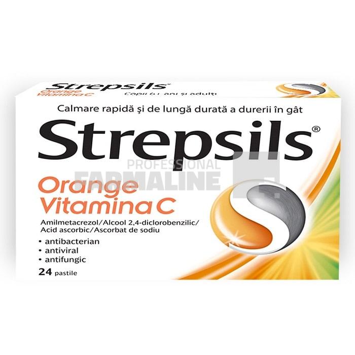 Strepsils Orange Vitamina C 24 comprimate