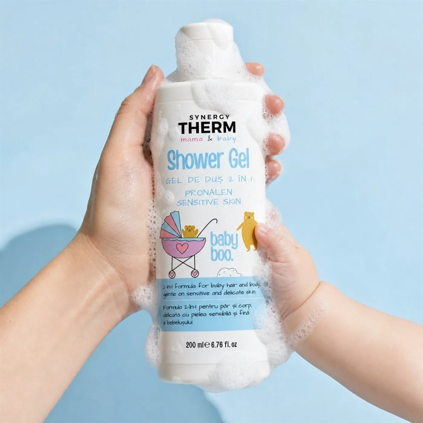 Alege Synergy Therm Mama & Baby gel de dus 2 in 1 pentru bebelusi 400ml - Editie Limita Sampoane, Geluri & Spumante bebelusi pfarma.ro