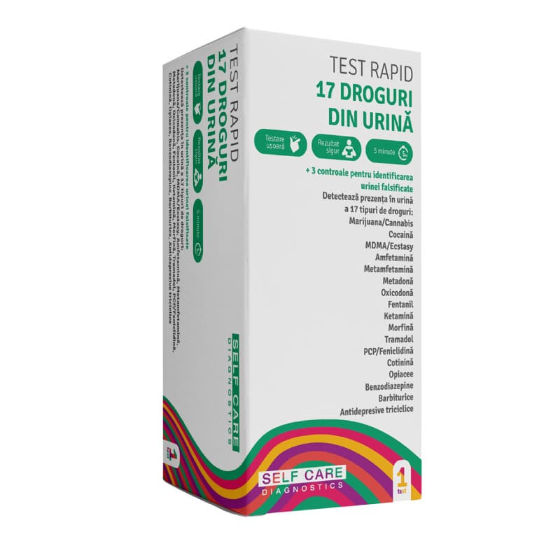 Test rapid depistare 17 droguri, prelevare din urina 1 bucata