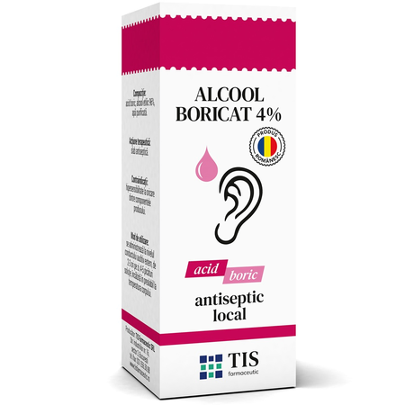 Alcool boricat 4%   25ml Tis Farmaceutic