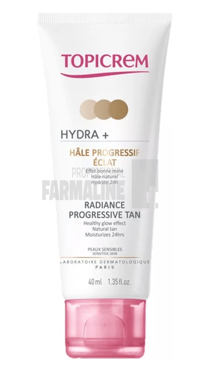 Topicrem Hydra+Radiance Progressive Tan , Crema autobronzanta fata ten mixt-gras 40 ml