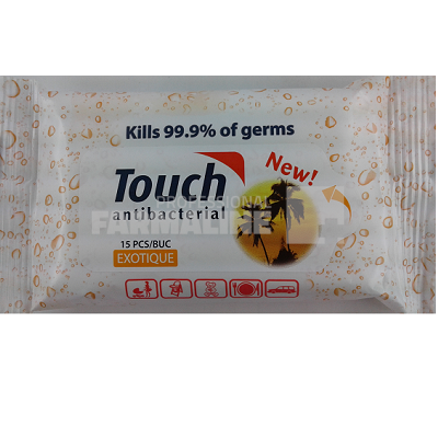 Touch Exotiq Servetele umede antibacteriene 15 bucati