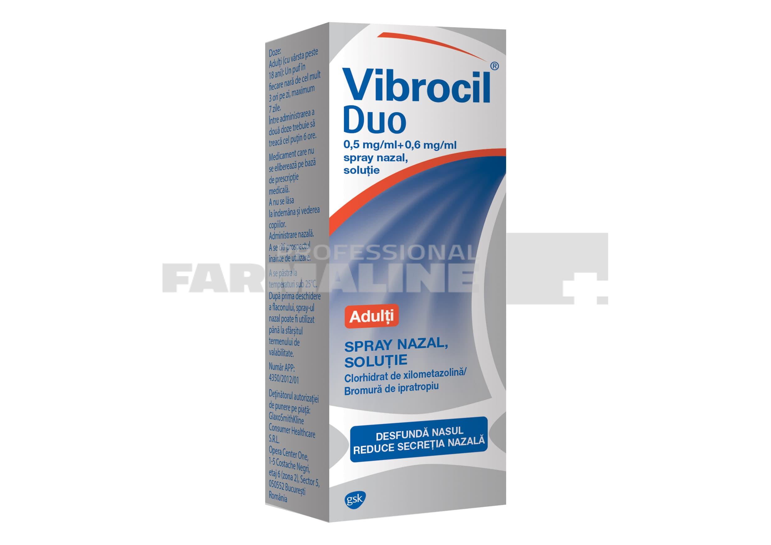 Vibrocil Duo 0,5 mg/ml + 0,6 mg/ml spray nazal soluÅ£ie