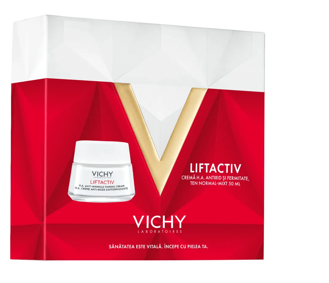 Vichy Trusa Xmas Lifactiv Crema H.A. antirid si fermitate ten normal-mixt 50 ml