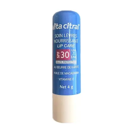 Asepta vital citral- stick buze nutritiv cu unt de karite , ulei macadamia  si vitamina E SPF30 X 4 gr