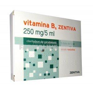 VITAMINA B6 ZENTIVA 250 mg/5 ml x 5 SOL. INJ. 250mg/5ml ZENTIVA SA