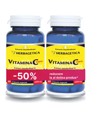 Vitamina C forte 400mg 60 cps. oferta  1 + 1 - 50% din al II-lea Herbagetica