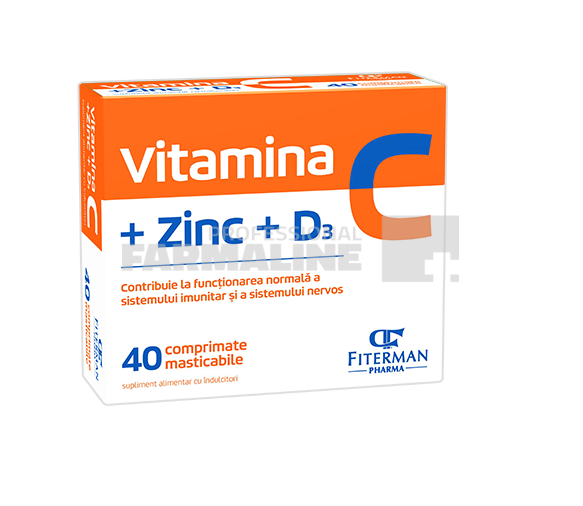 vitamina c+zinc+d3 fiterman prospect Vitamina C + Zinc + D3 40 comprimate