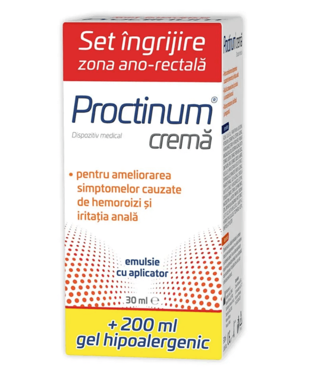 Zdrovit Proctinum Set ingrijire zona ano-rectala Crema 30 ml + Gel 200 ml