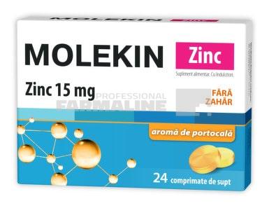Zdrovit Molekin Zinc fara zahar cu aroma de portocale 15 mg 24 comprimate de supt