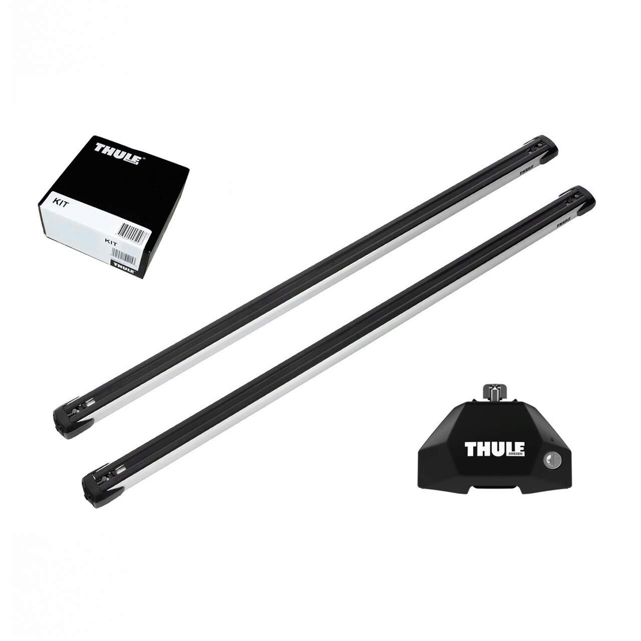 Bare transversale Thule Evo Fixpoint Slidebar pentru Mercedes-Benz  E-Class (W212) 4 usi Sedan, model 2009-2016 (without glass roof) , Sistem cu prindere in puncte fixe