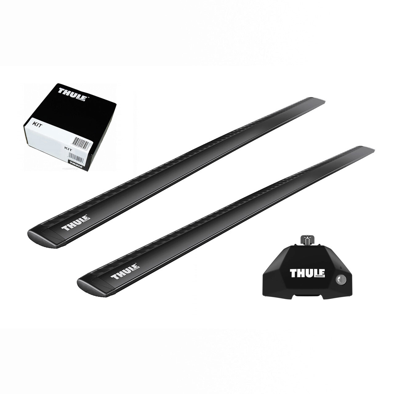 Bare transversale Thule Evo Fixpoint Wingbar Evo Black pentru Mercedes-Benz  C-Class (W205) 4 usi Sedan, model 2014-, Sistem cu prindere in puncte fixe