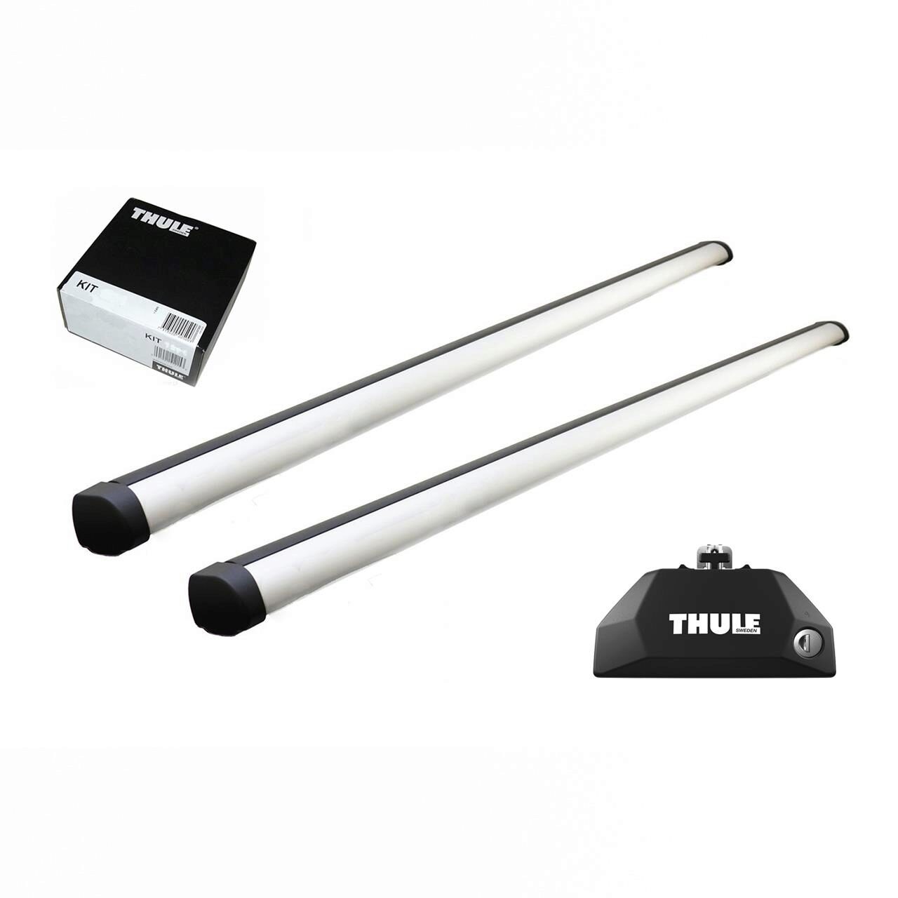 Bare transversale Thule Evo Flush Rail Profesional pentru Mercedes-Benz  C-Class (S205) 5 usi Estate, 2021 - prezent, Sistem cu prindere pe bare longitudinale integrate