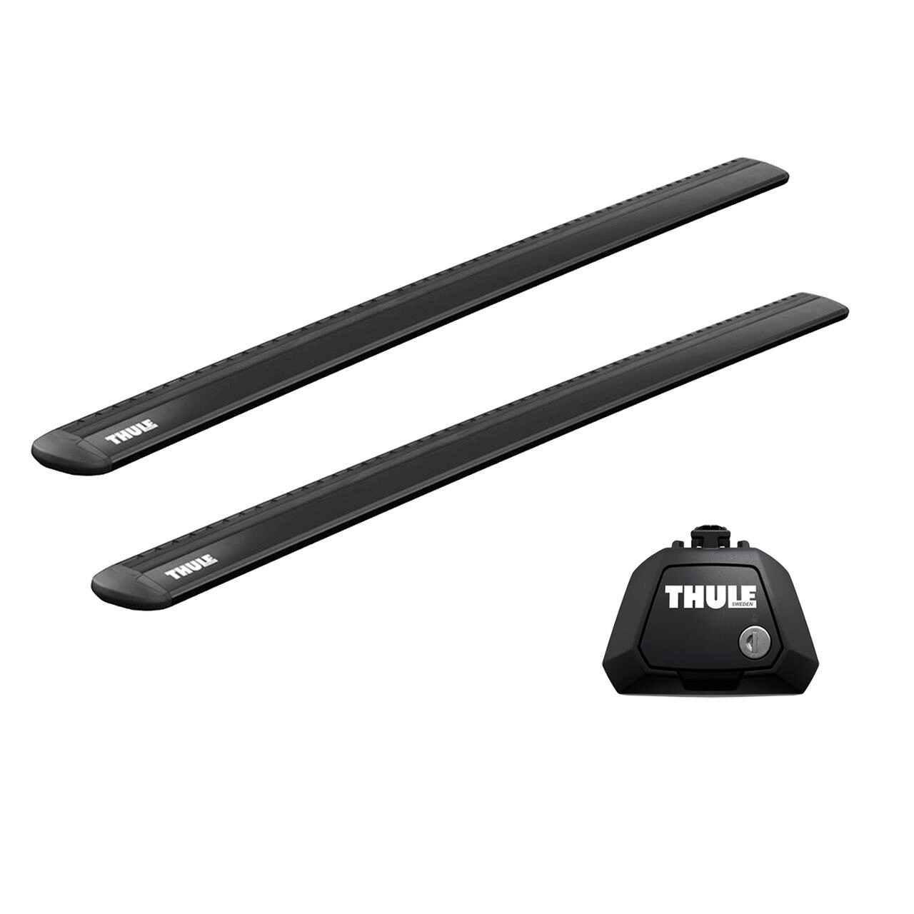 Bare transversale Thule Evo Raised Rail Wingbar Evo Black pentru Mercedes-Benz E-Class (W212) 5 usi Estate, model 2009 - 2016, Sistem cu prindere pe bare longitudinale