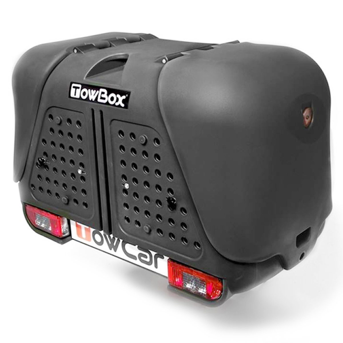 Cutie portbagaj pe carligul de remorcare Towbox V2 DOG Negru 390 litri