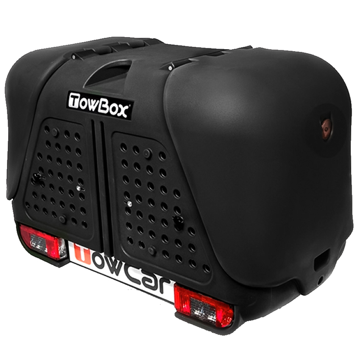 Cutie portbagaj pe carligul de remorcare Towbox V2 Negru 390 litri