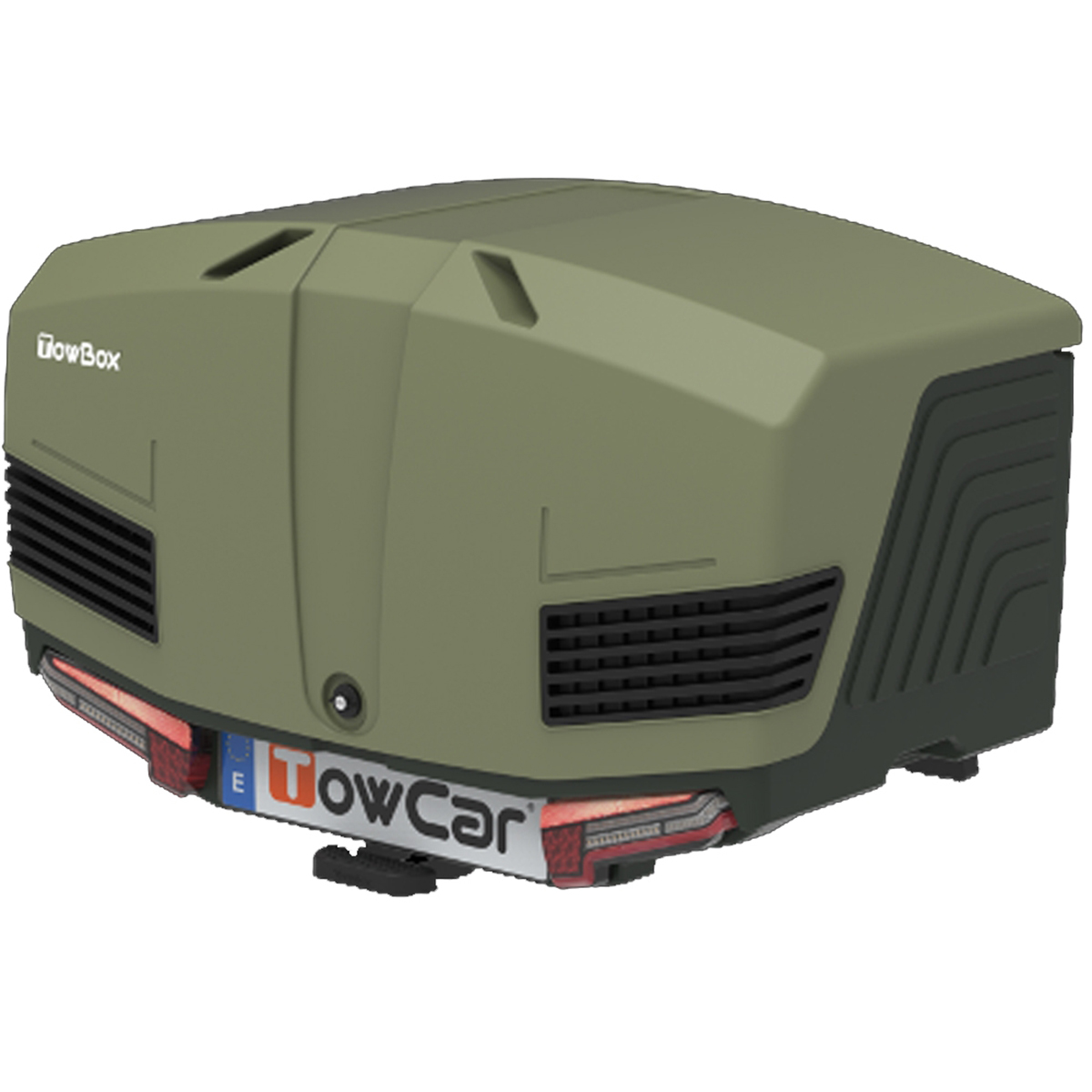 Cutie portbagaj pe carligul de remorcare Towbox V3 Camper Verde 400 litri