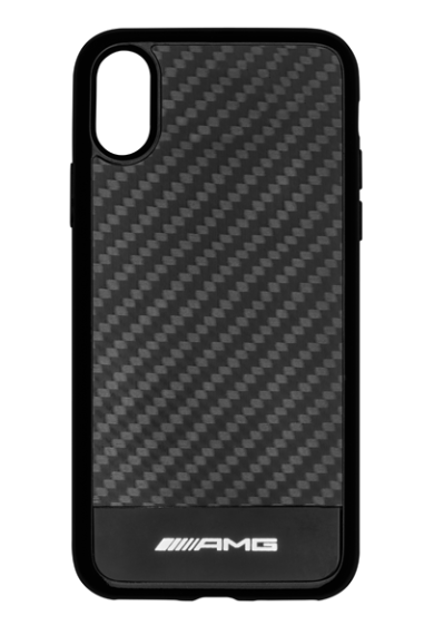 Husa telefon Mercedes-AMG pentru Iphone X/XS, negru/fibra de carbon