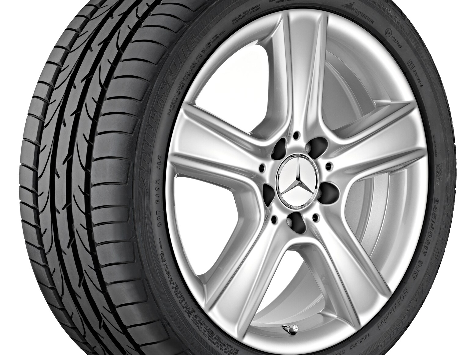 Janta aliaj Mercedes-Benz 5-spoke 5x112 8,5 J x 17 ET 58 C-Class, GLK W204, S204, C204