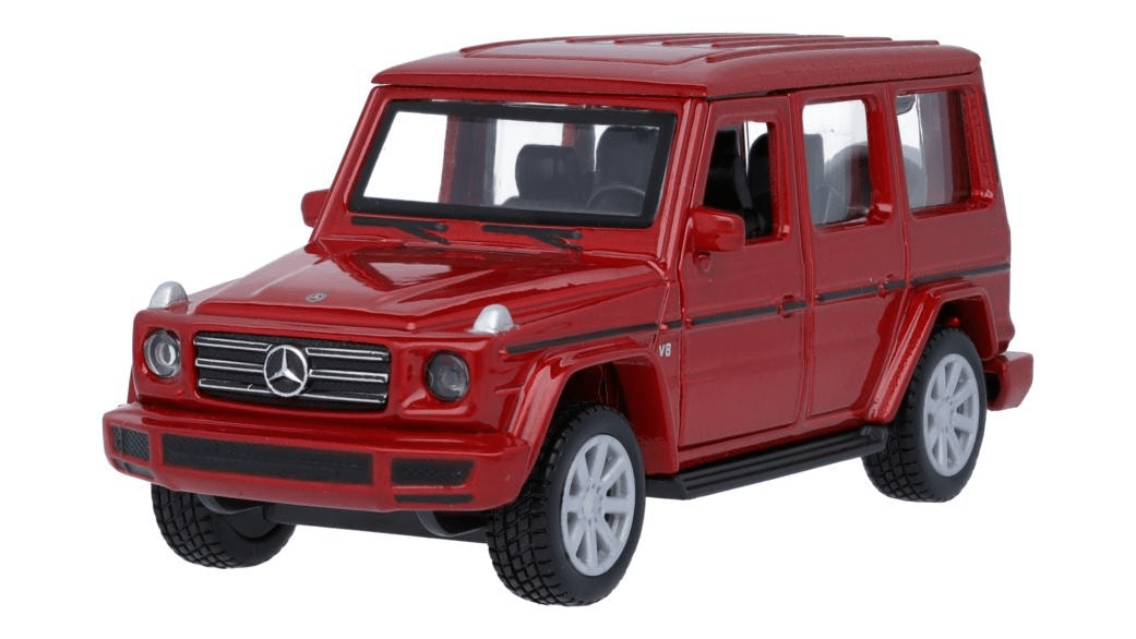 Macheta Mercedes-AMG G-Class Pullback W463, Rosu Metalizat, 1:43