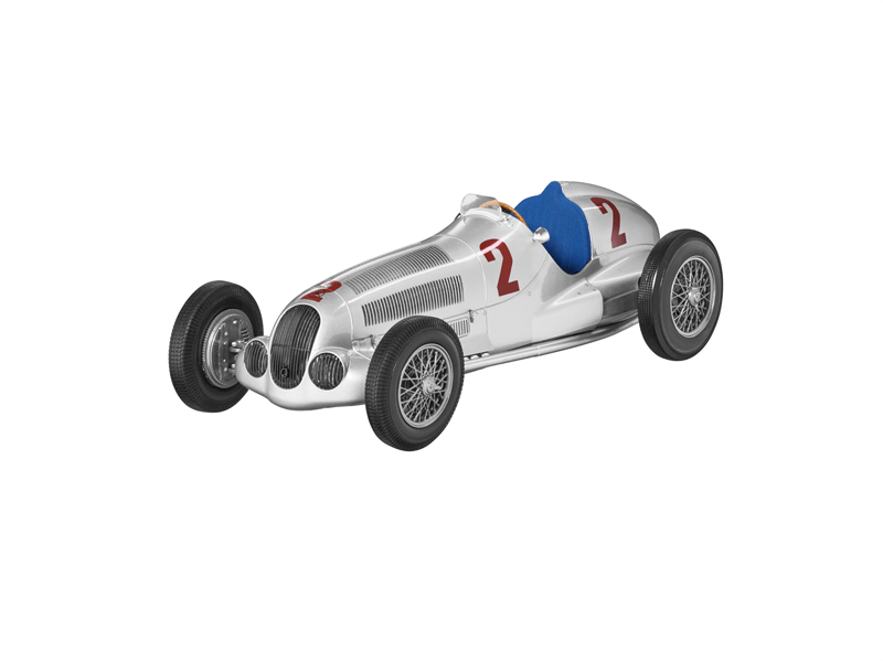 Macheta Mercedes-Benz W125 H. Lang, Tripolini Grand Prix 1937, Argintiu, 1:18