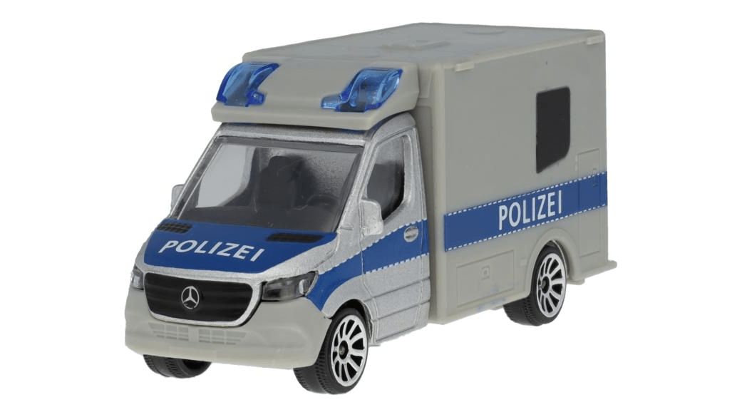 Macheta Politie, Mercedes-Benz, Sprinter, Argintie, 1:64