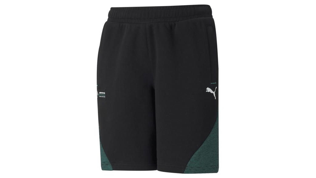 Pantaloni scurti copii Mercedes-Benz x Puma, AMG PETRONAS Formula One Team, Negru, 128