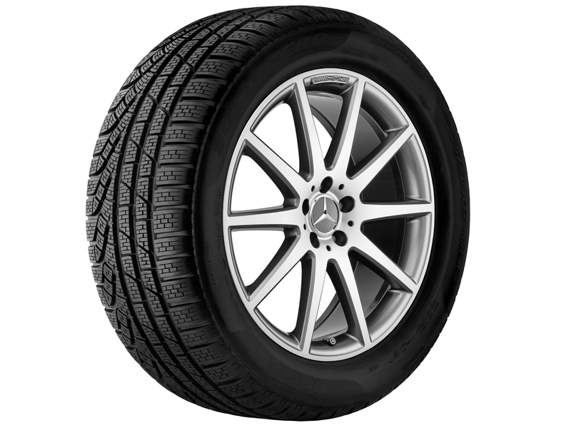 Roata completa iarna originala Mercedes AMG A-Class (W/V177) B-Class (W247) CLA (C/X118) Anvelopa Michelin 225/45R18 95V Pilot Alpin 5 MO1 Janta aliaj AMG 10-spoke 5x112 8JxR18 ET48.5