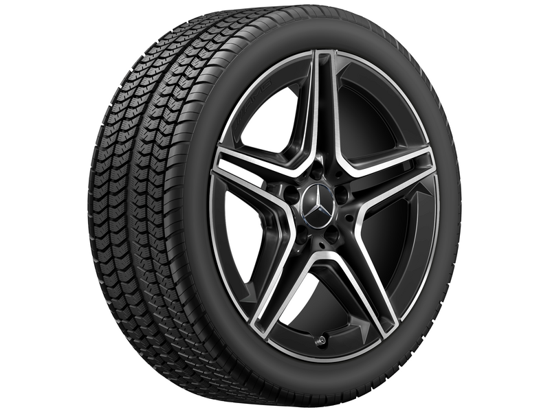 Roata completa iarna originala Mercedes AMG A-Class (W/V177) B-Class (W247) CLA (C/X118) Anvelopa Michelin 235/40R18 95V Pilot Alpin 5 MO1 Janta aliaj AMG 5-twin-spoke 5x112 8JxR18 ET40