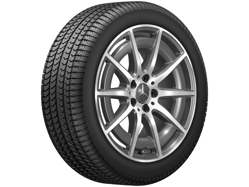 Roata completa iarna originala Mercedes AMG C-Class (206) Anvelopa Michelin 235/45R18 98V Pilot Alpin 5 MO1 Janta aliaj AMG 10-spoke 5x112 8JxR18 ET43.1