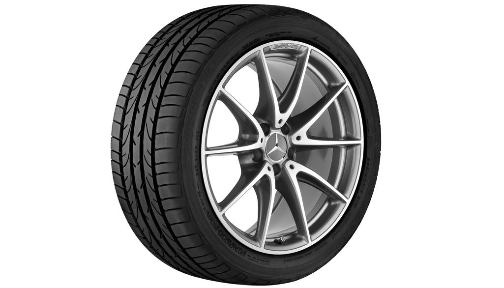 Roata completa iarna originala Mercedes AMG E-Class (213) si E-Class Coupe (238) Anvelopa Michelin 265/40R19 102V Pilot Alpin PA4 MO Janta aliaj AMG 10-spoke 5x112 9.5JxR19 ET25