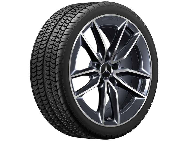 Roata completa iarna originala Mercedes AMG GLA (H247) si GLB (X247) Anvelopa Pirelli 235/50R19 99V Pzero Winter MO1 Janta aliaj AMG 5-twin-spoke 5x112 8JxR19 ET49