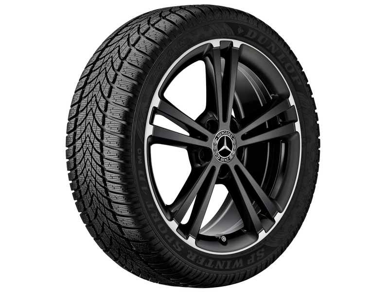 Roata completa iarna originala Mercedes-Benz A-Class (W/V177) B-Class (W247) CLA (C/X118) Anvelopa Bridgestone 225/45R18 91H Blizzak LM001 MO Janta aliaj 5-twin-spoke 5x112 7.5JxR18 ET49