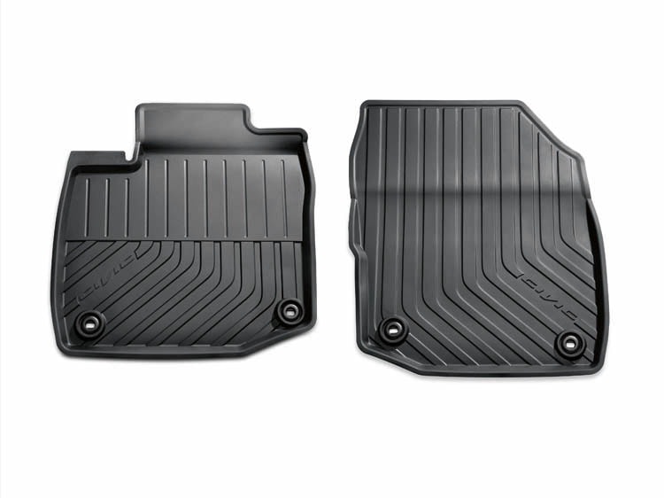 Set 2 covorase Fata auto Honda pentru Civic  2010-2015, Cauciuc, Negru