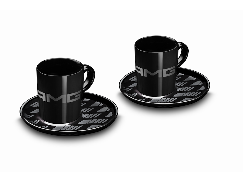 Set cesti espresso 80ml x 2, portelan, negru