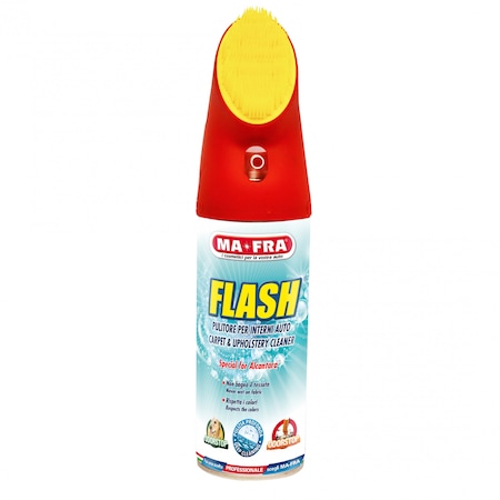 Spuma uscata pentru curatat tapiteria textila delicata MA-FRA Flash (Alcantara, Velur), 400 ml + perie