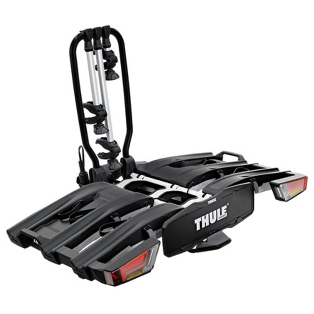 Suport biciclete Thule EasyFold XT 3 cu prindere pe carligul de remorcare - pentru 3 biciclete Negru/Gri