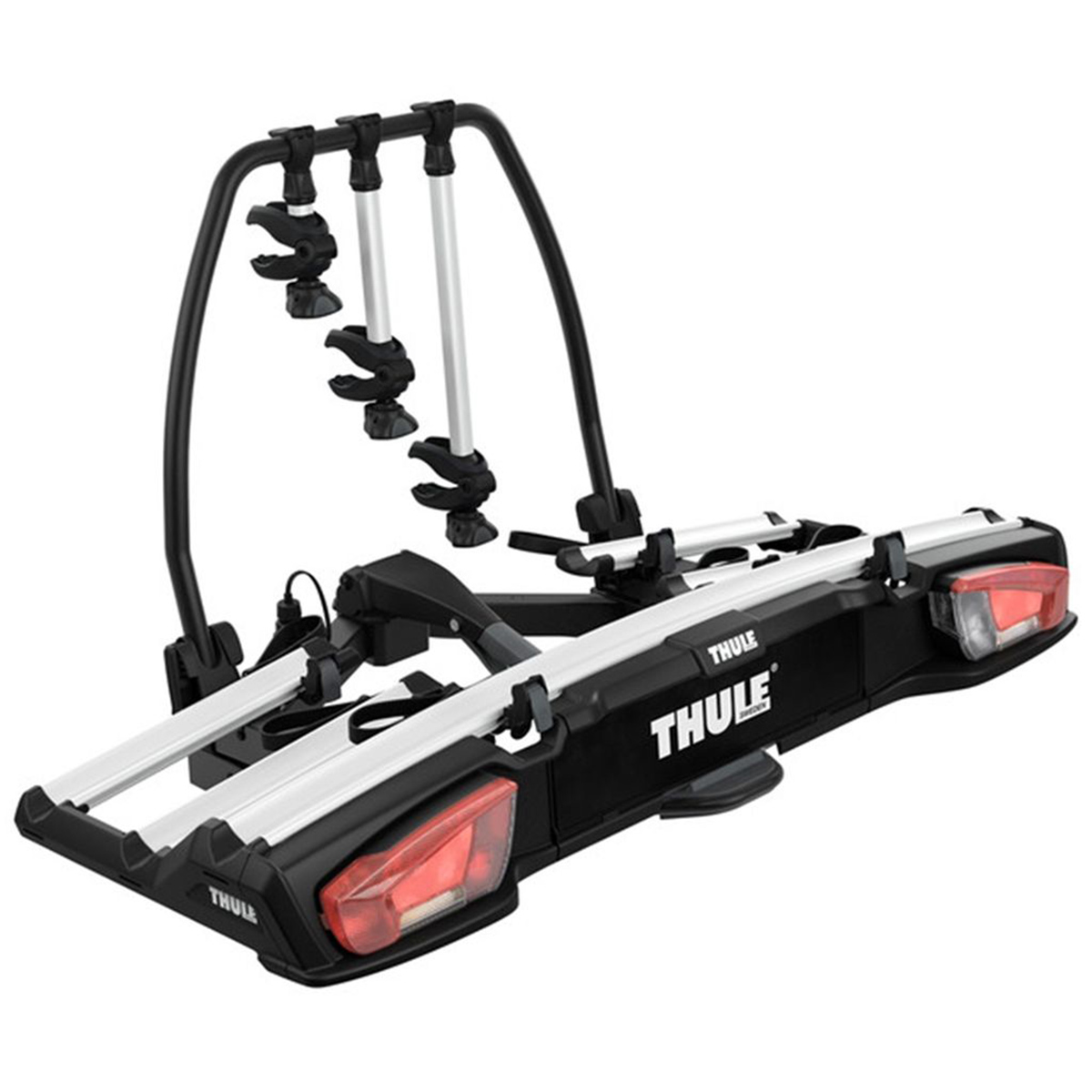 Suport  pentru 3 biciclete Thule VeloSpace 939 XT3 cu prindere pe carligul de remorcare (13pini) Argintiu/Negru Argintiu/Negru