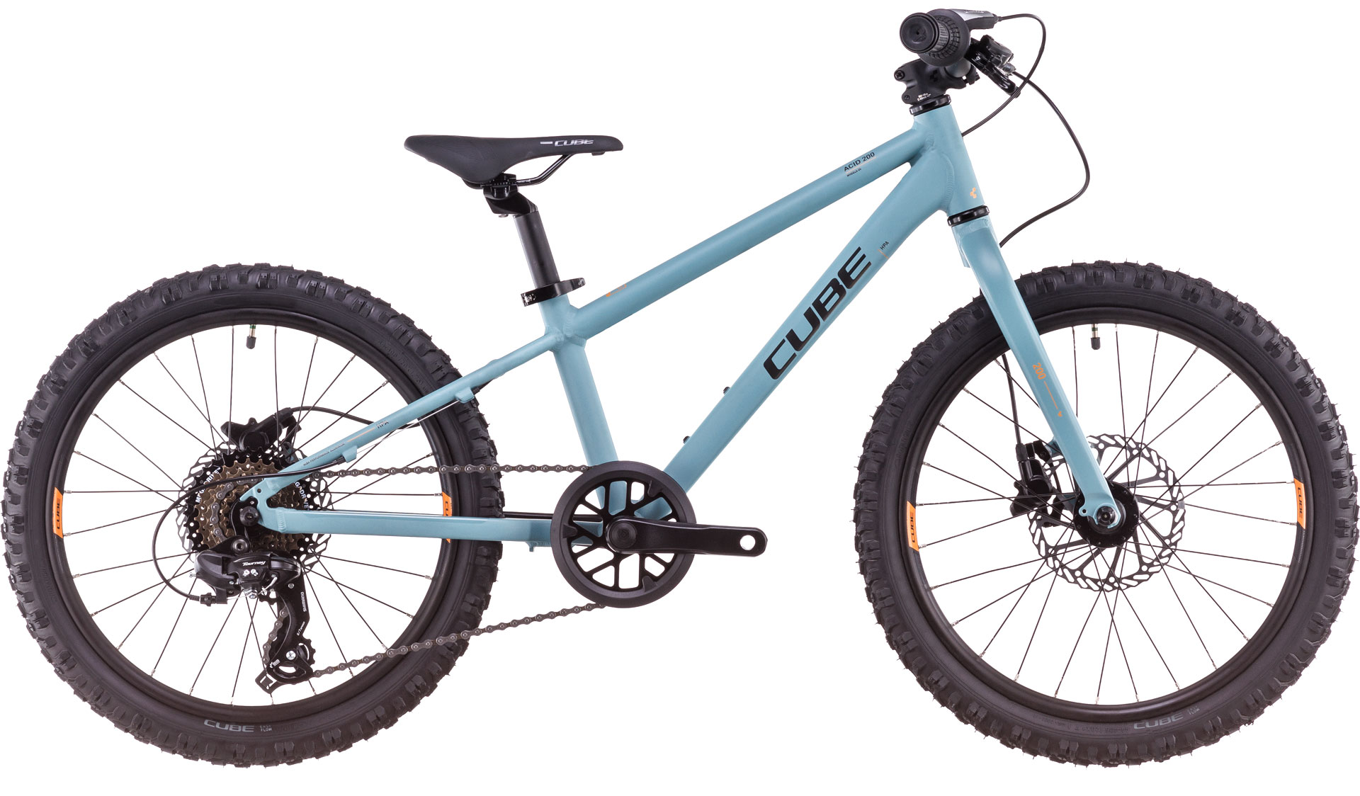 Biciclete copii - BICICLETA CUBE ACID 200 DISC TEALBLUE ORANGE 2025 roti 20"