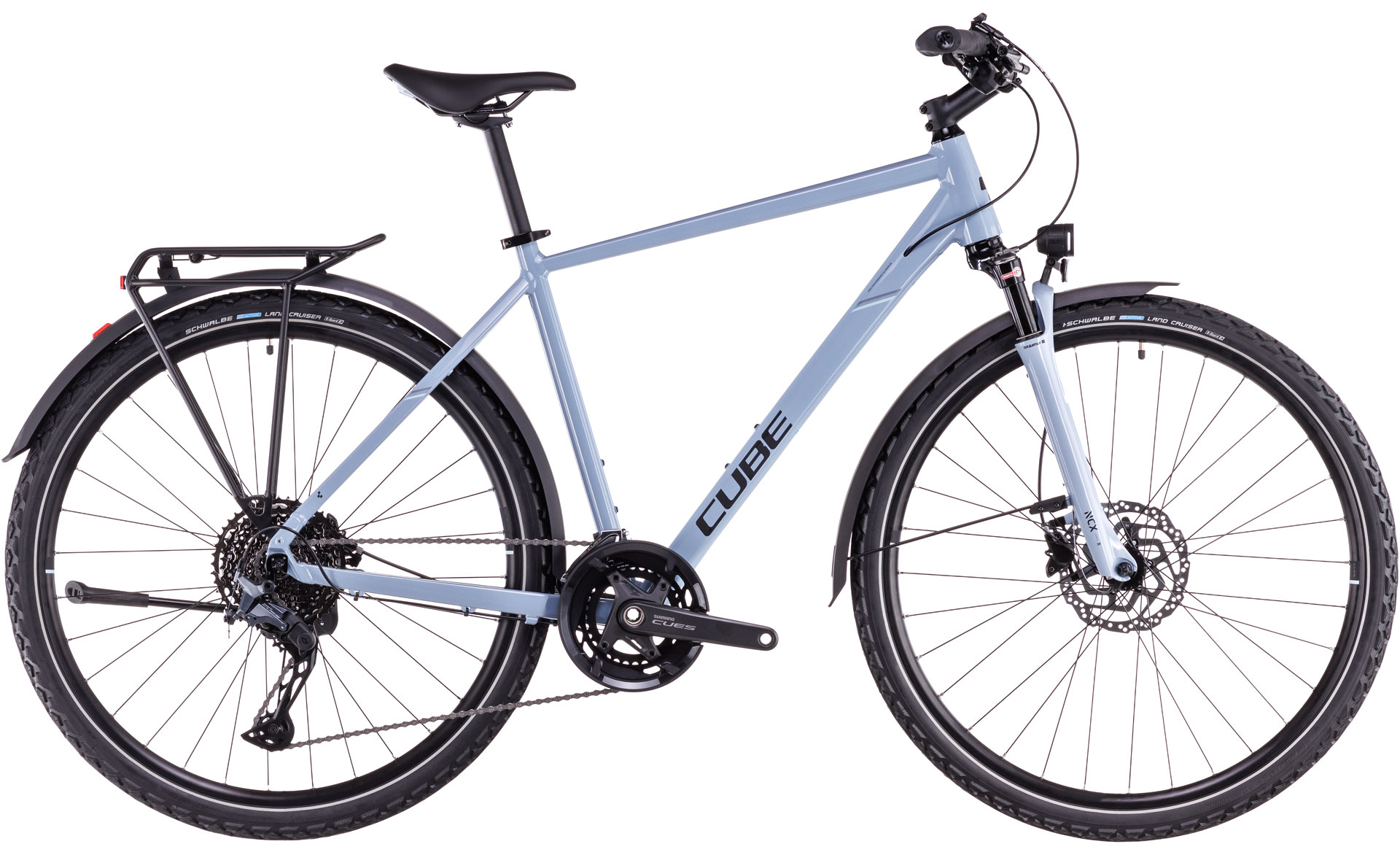Ciclism - BICICLETA CUBE NATURE EXC ALLROAD PIGEONBLUE BLACK 2025 46 cm