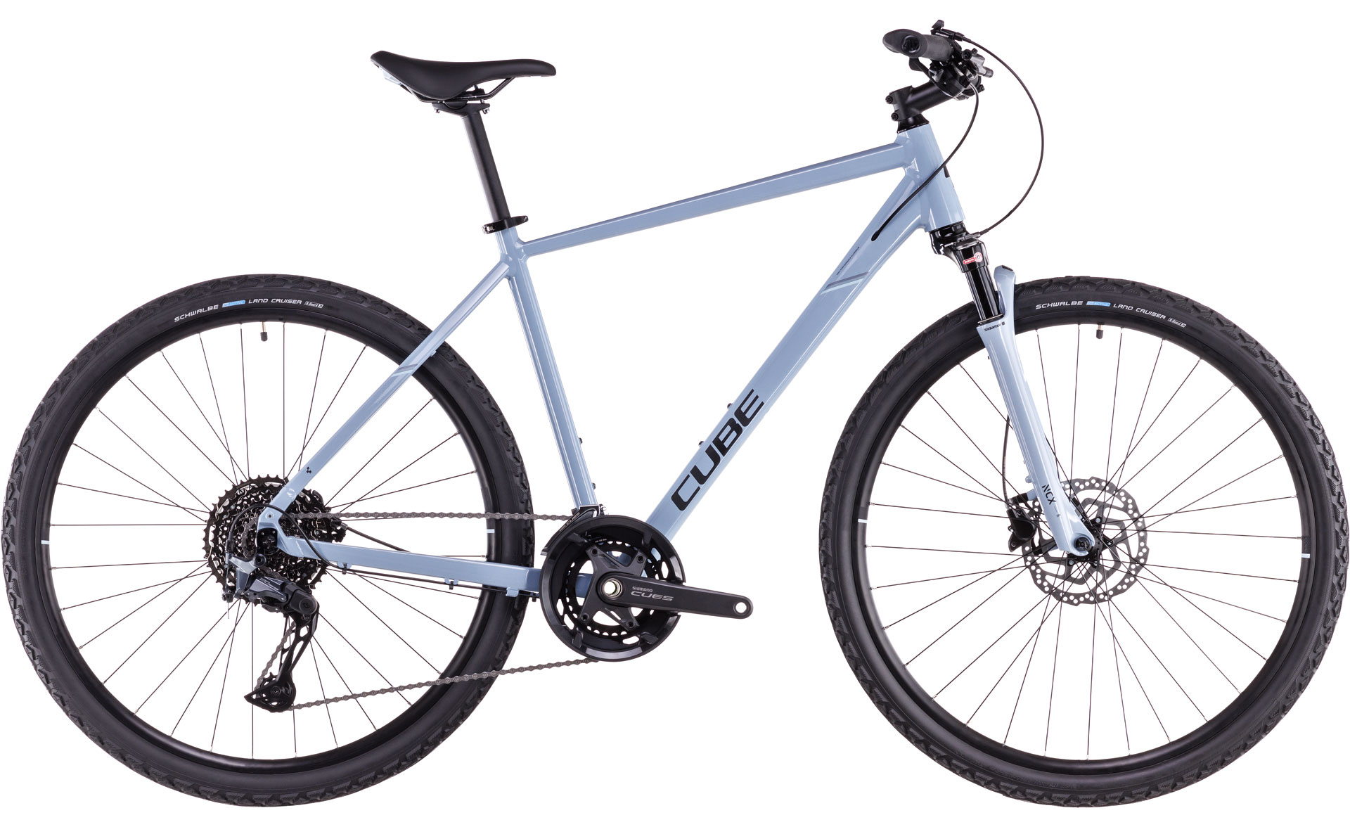 Ciclism - BICICLETA CUBE NATURE EXC PIGEONBLUE BLACK 2025 46 cm