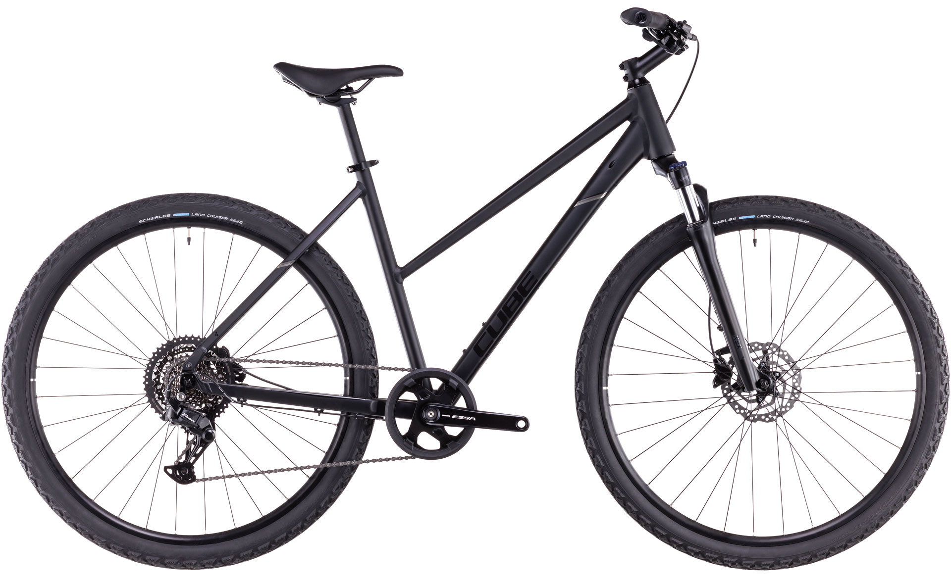 Ciclism - BICICLETA CUBE NATURE ONE TRAPEZE BLACK BLACK 2025 XS (46 cm)