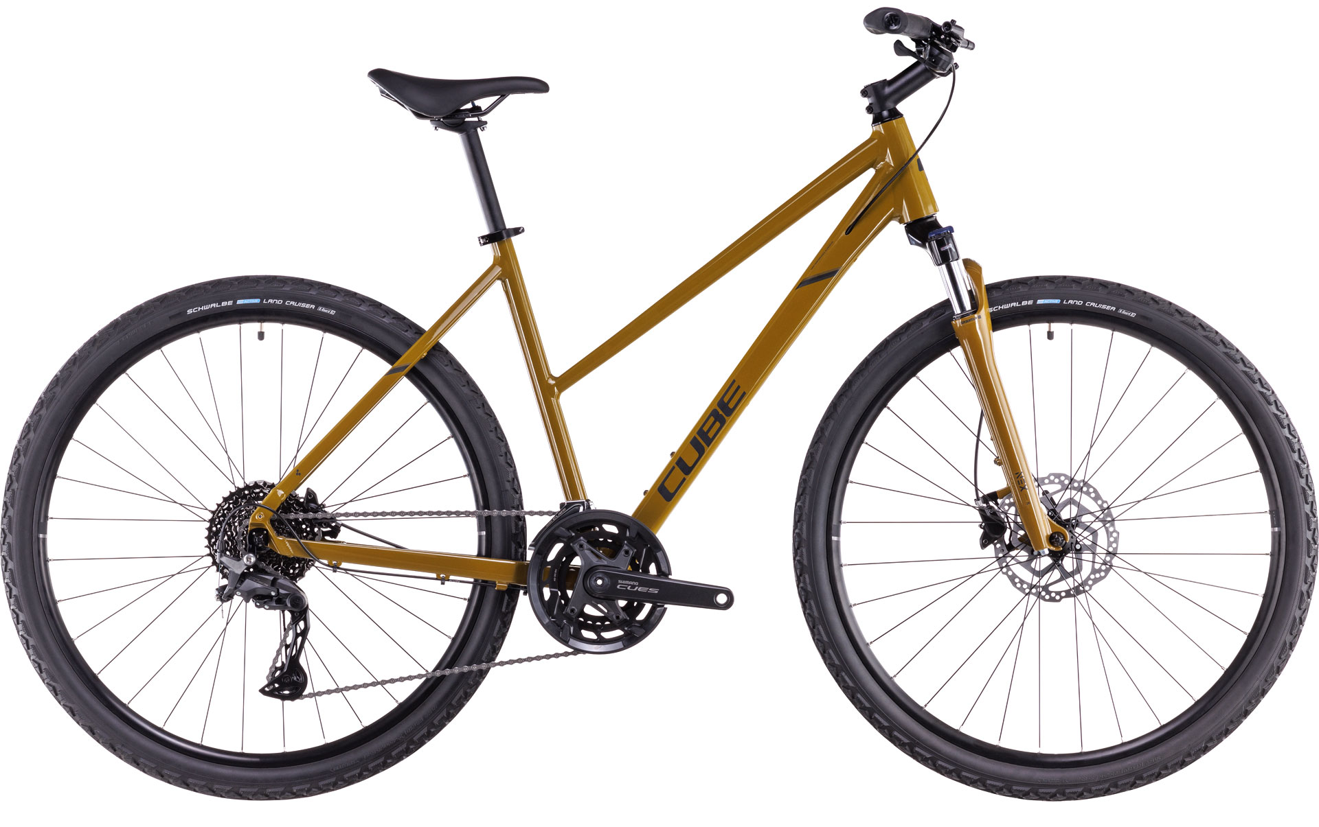 Ciclism - BICICLETA CUBE NATURE PRO TRAPEZE WILLOWGREEN BLACK 2025 XS (46 cm)