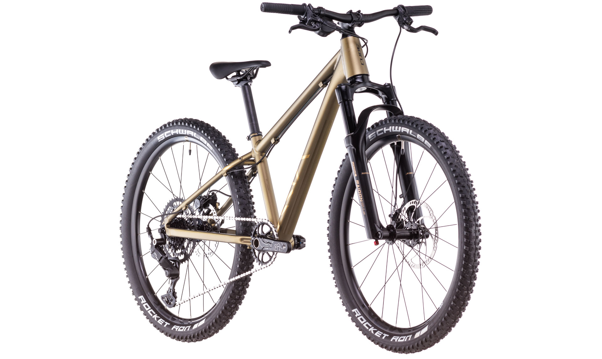 BICICLETA CUBE REACTION 240 TM GOLDENLIME BLACK 2025 roti 24" [1]