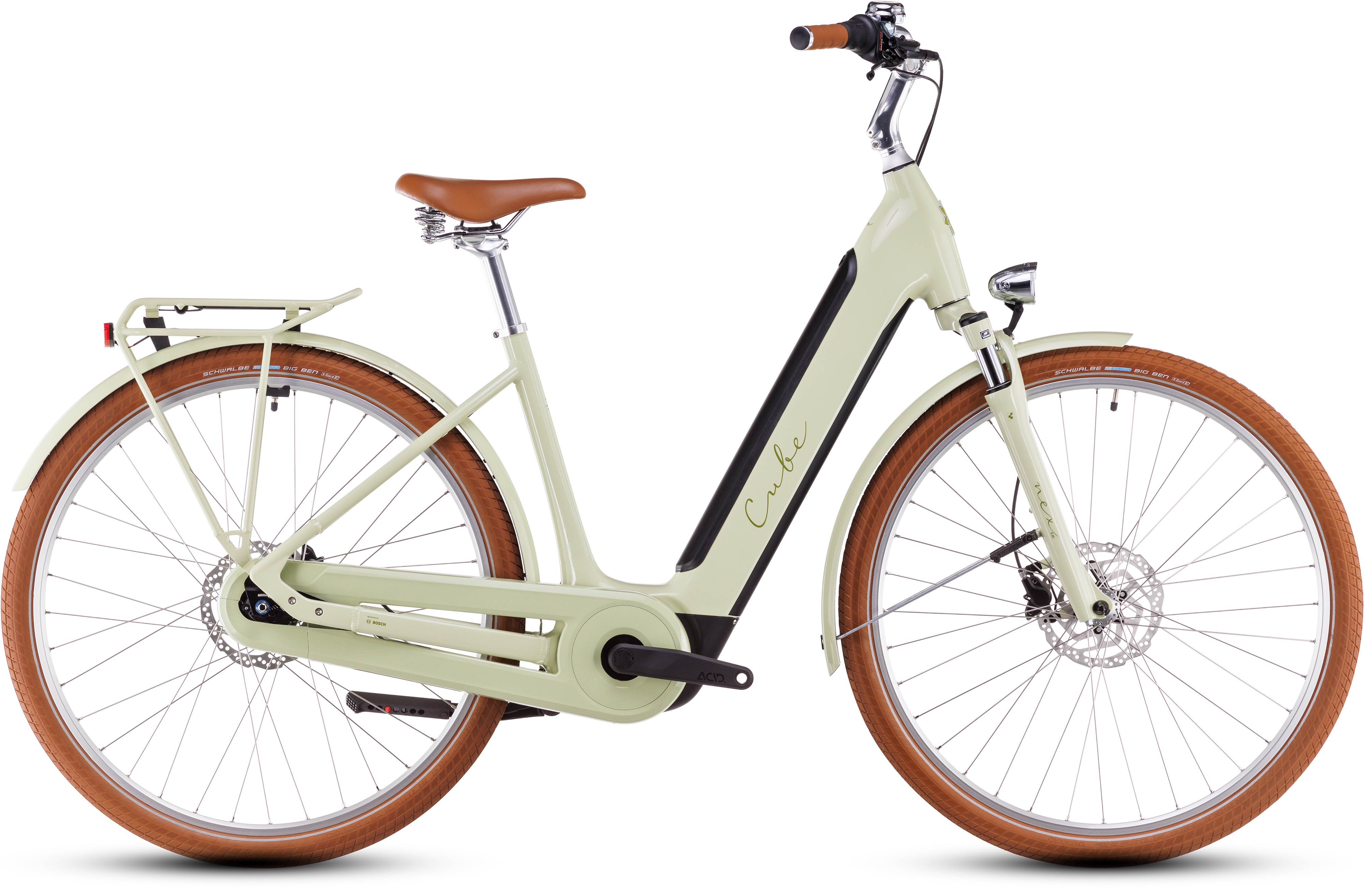 Ciclism - BICICLETA ELECTRICA CUBE ELLA HYBRID 500 EASY ENTRY MATCHAGREEN GREEN 2025 cadru 42cm - roti 26"